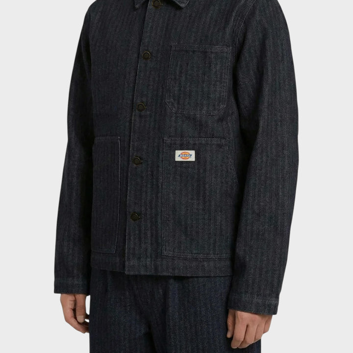 Dickies Selvedge Herringbone Barn Rinsed Jakke I Blå