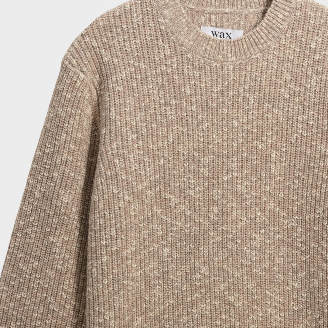 Wax London Wilde Rib Fleck Crew I Natural