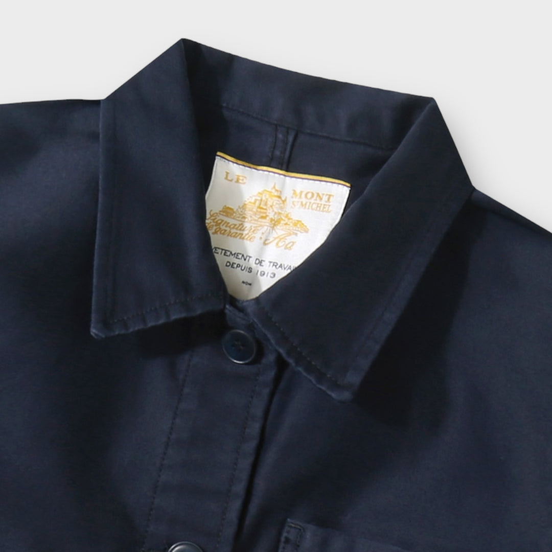 Le Mont Saint Michel Moleskin Work Jacket I Navy Blue