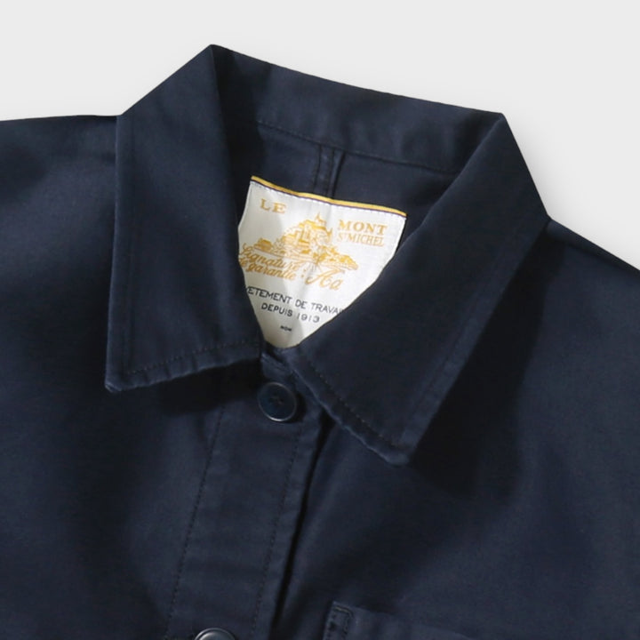 Le Mont Saint Michel Moleskin Work Jacket I Navy Blue