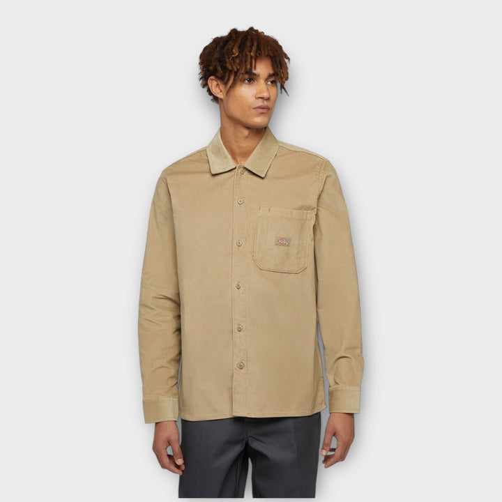 Dickies Corduroy Skjorte I Khaki