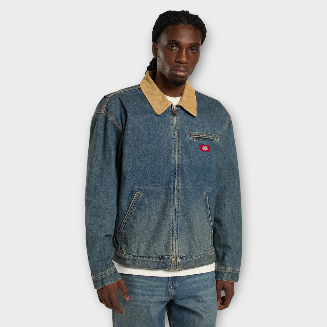 Dickies Denim Painther Jakke I Khaki Tinted Blue