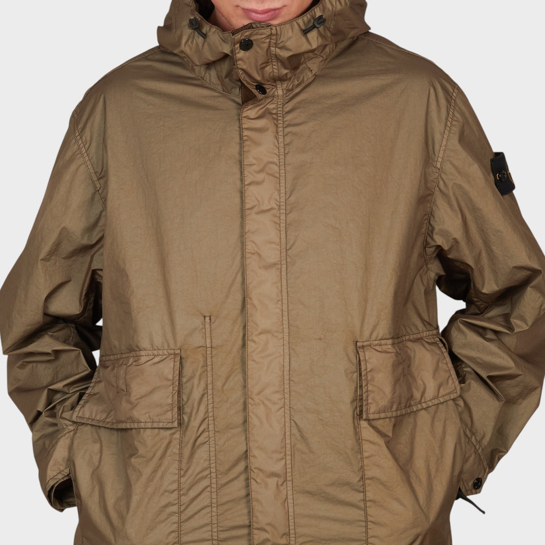 Stone Island Membrana 3L TC Long Hooded Coat I Military Green