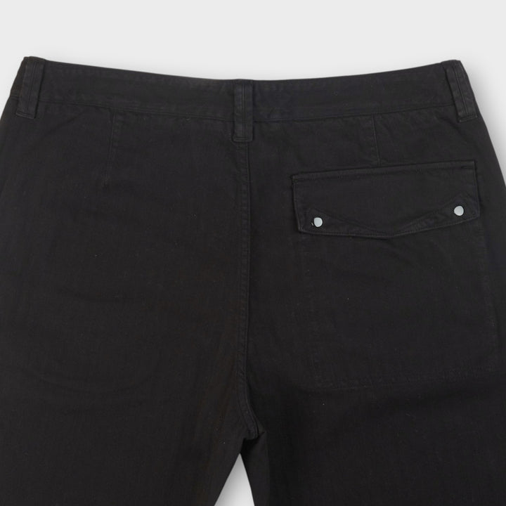 Stone Island Cotton Herringbone Chino Bukser I Sort