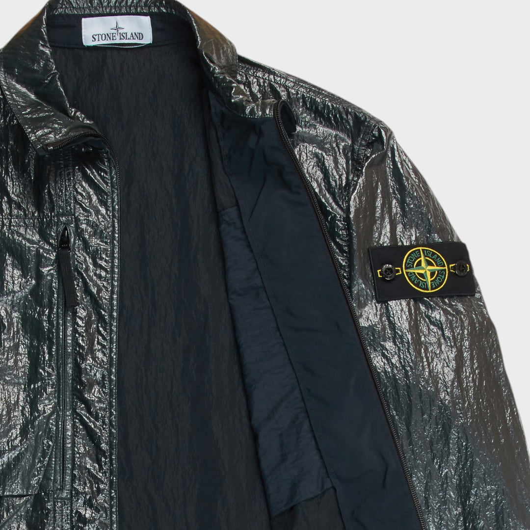 Stone Island Crinkled Nylon Overshirt I Dark Green