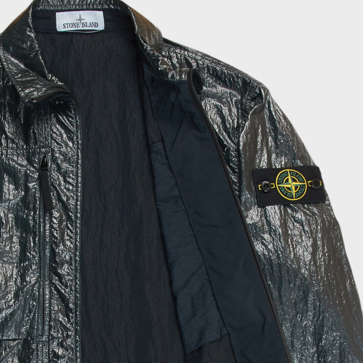 Stone Island Crinkled Nylon Overshirt I Dark Green