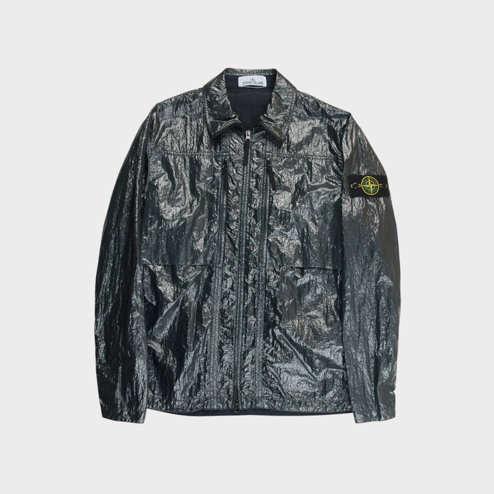 Stone Island Crinkled Nylon Overshirt I Dark Green