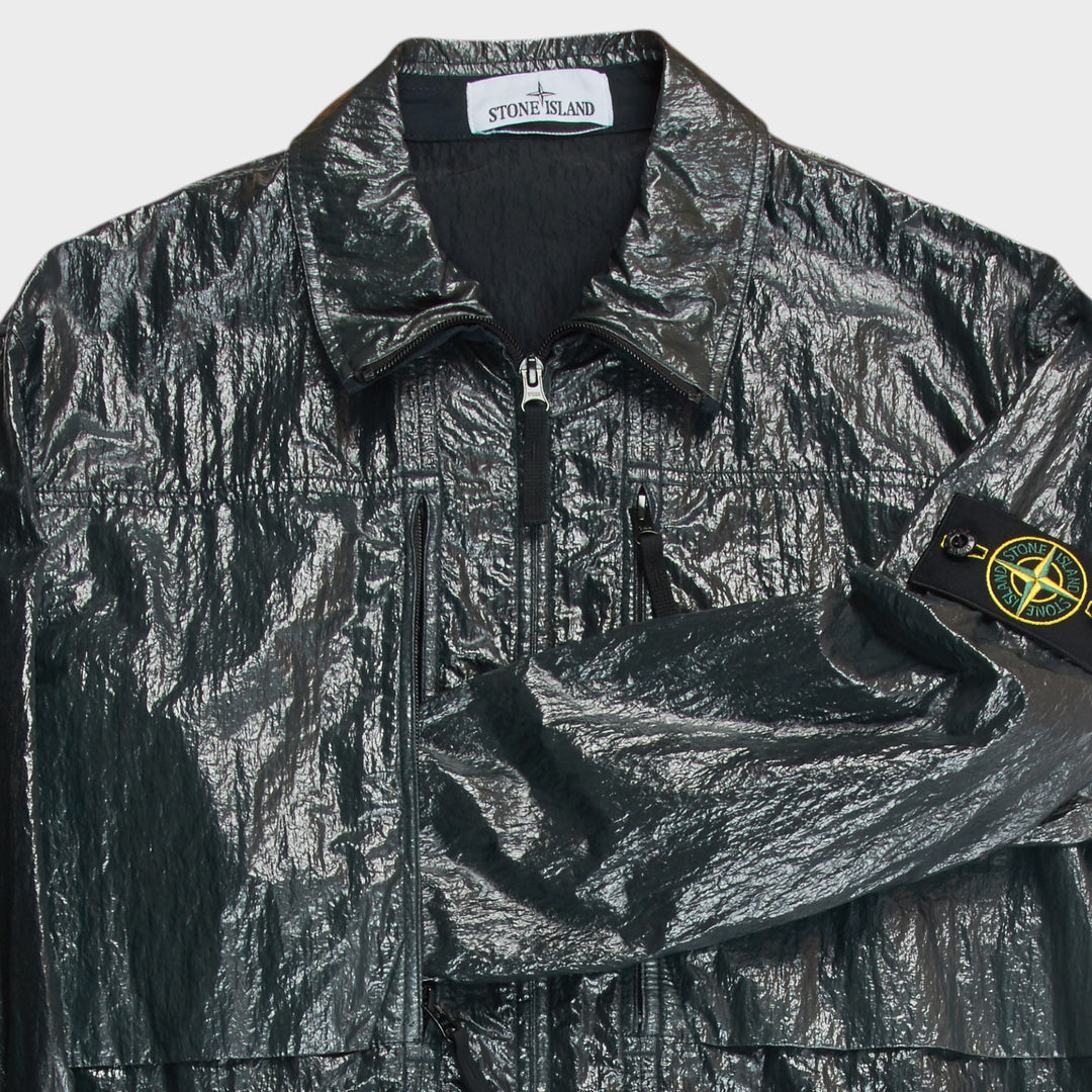 Stone Island Crinkled Nylon Overshirt I Dark Green