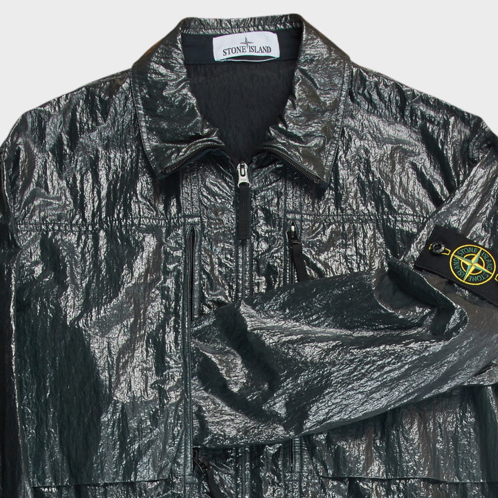 Stone Island Crinkled Nylon Overshirt I Dark Green