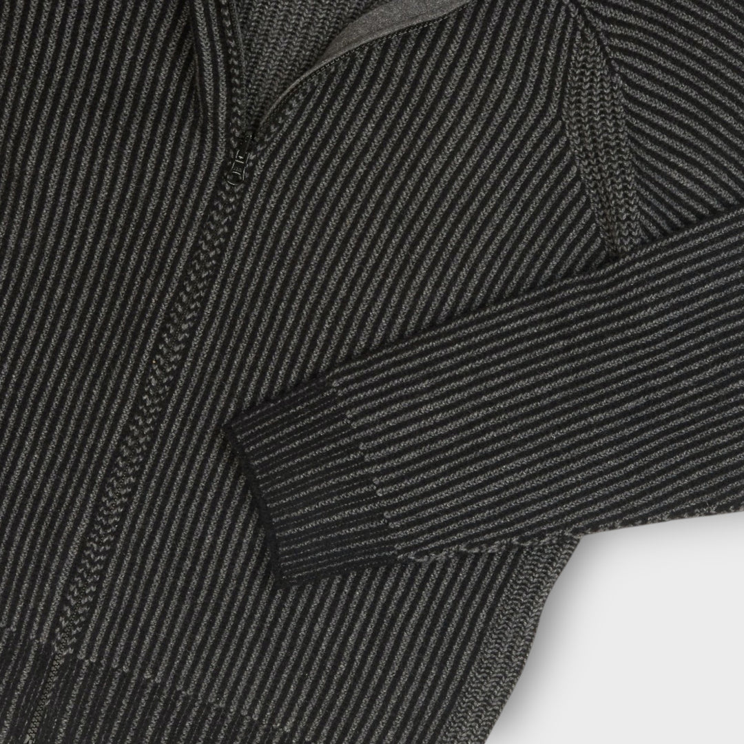 Stone Island Two-Tone Vanise Cashmere Zip Hoodie I Sort