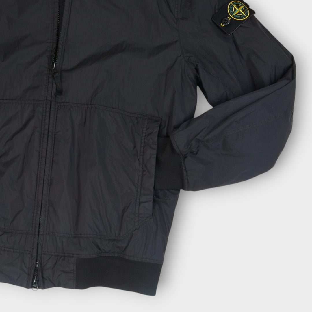 Stone Island Crinkle Reps Nylon Hooded Jakke I Navy