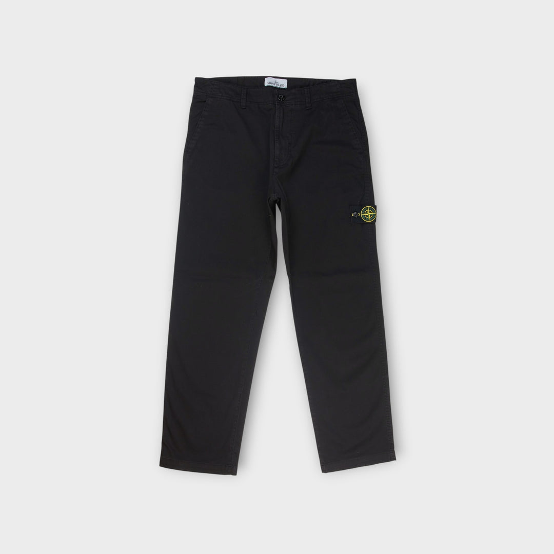 Stone Island Stretch Organic Satin Bukser I Sort