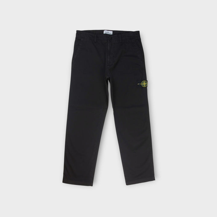 Stone Island Stretch Organic Satin Bukser I Sort