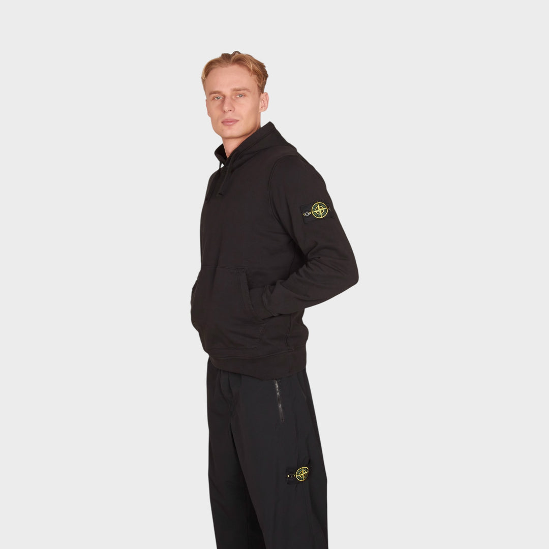 STONE ISLAND FELPA HOODIE I BLACK