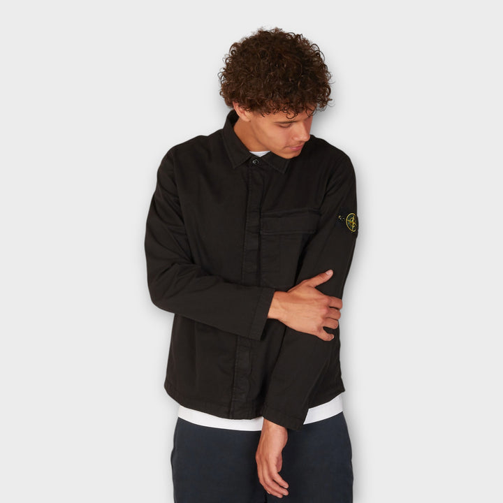 Stone Island Stretch Organic Cotton Twill Overshirt I Sort