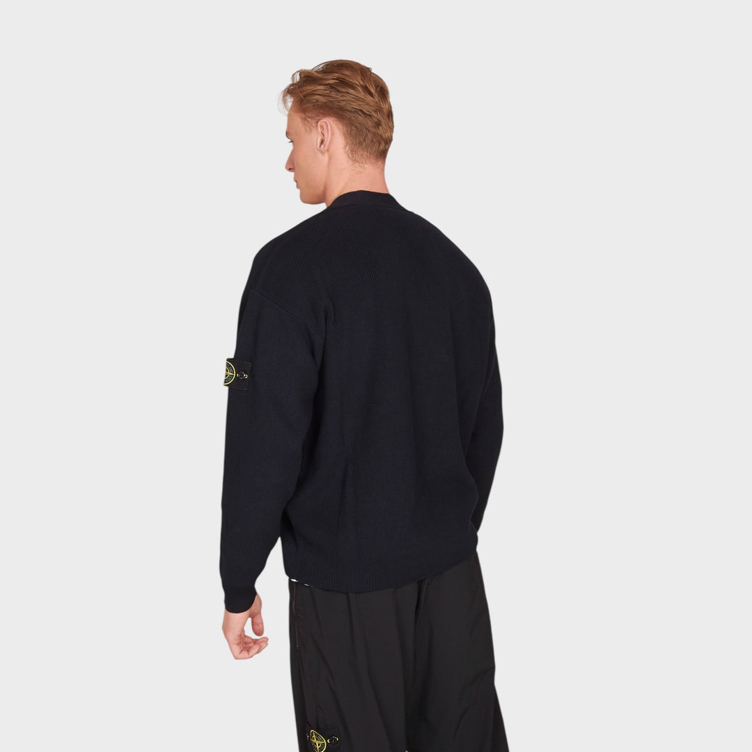 Stone Island V-Neck Cardigan I Navy