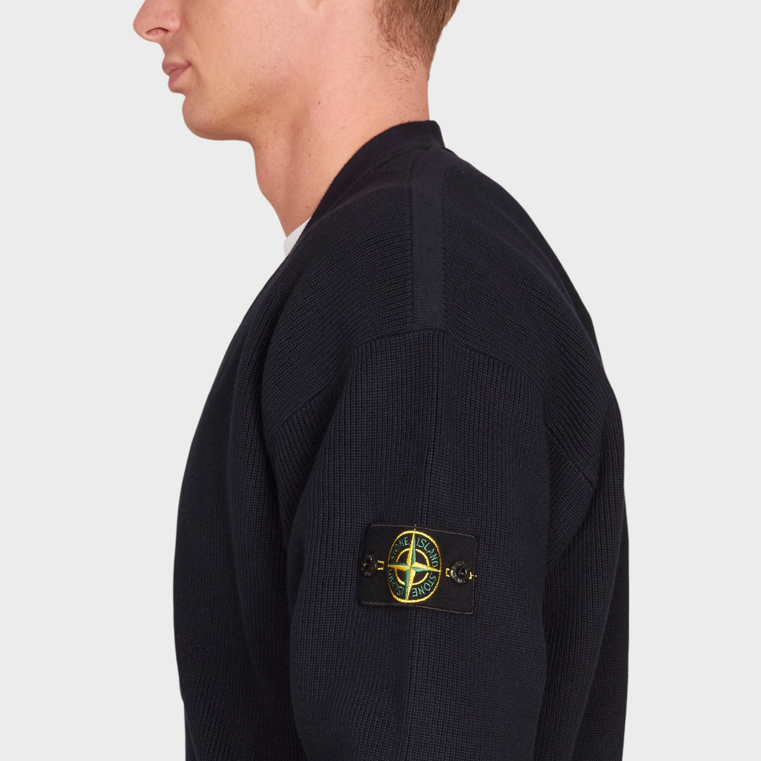 Stone Island V-Neck Cardigan I Navy