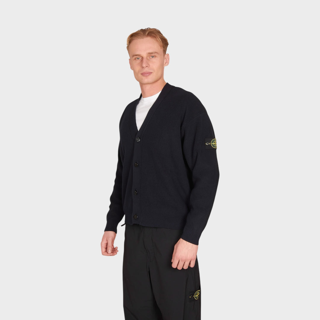 Stone Island V-Neck Cardigan I Navy