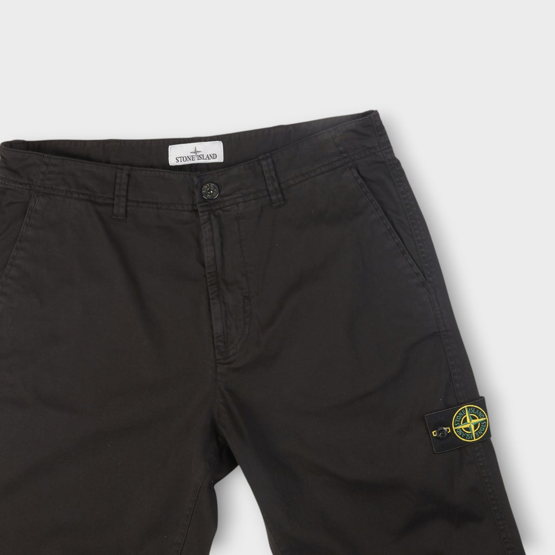 Stone Island Stretch Organic Satin Bukser I Sort