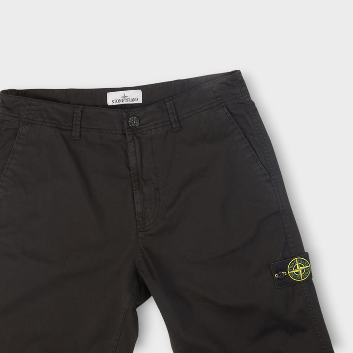 Stone Island Stretch Organic Satin Bukser I Sort