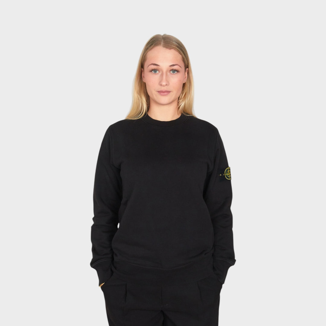 Stone Island Felpa Crewneck In Black