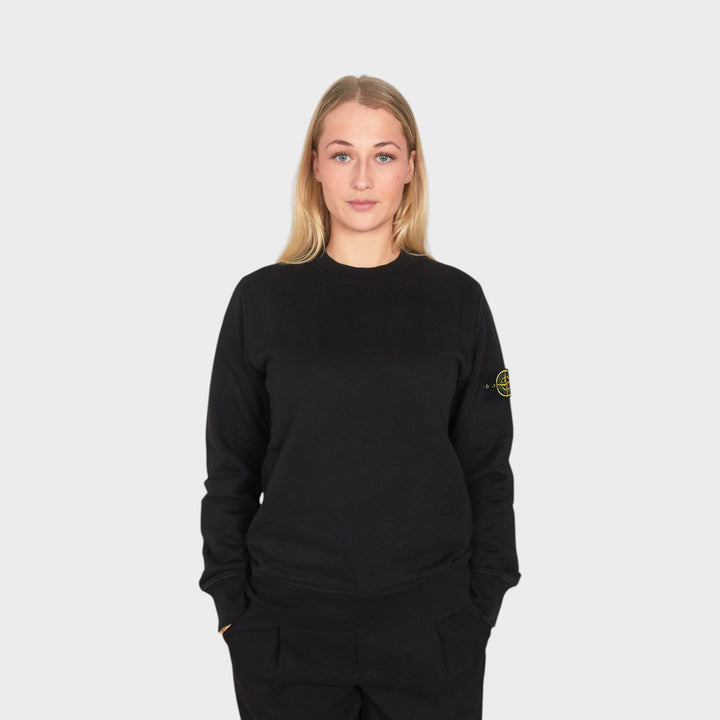 Stone Island Felpa Crewneck In Black