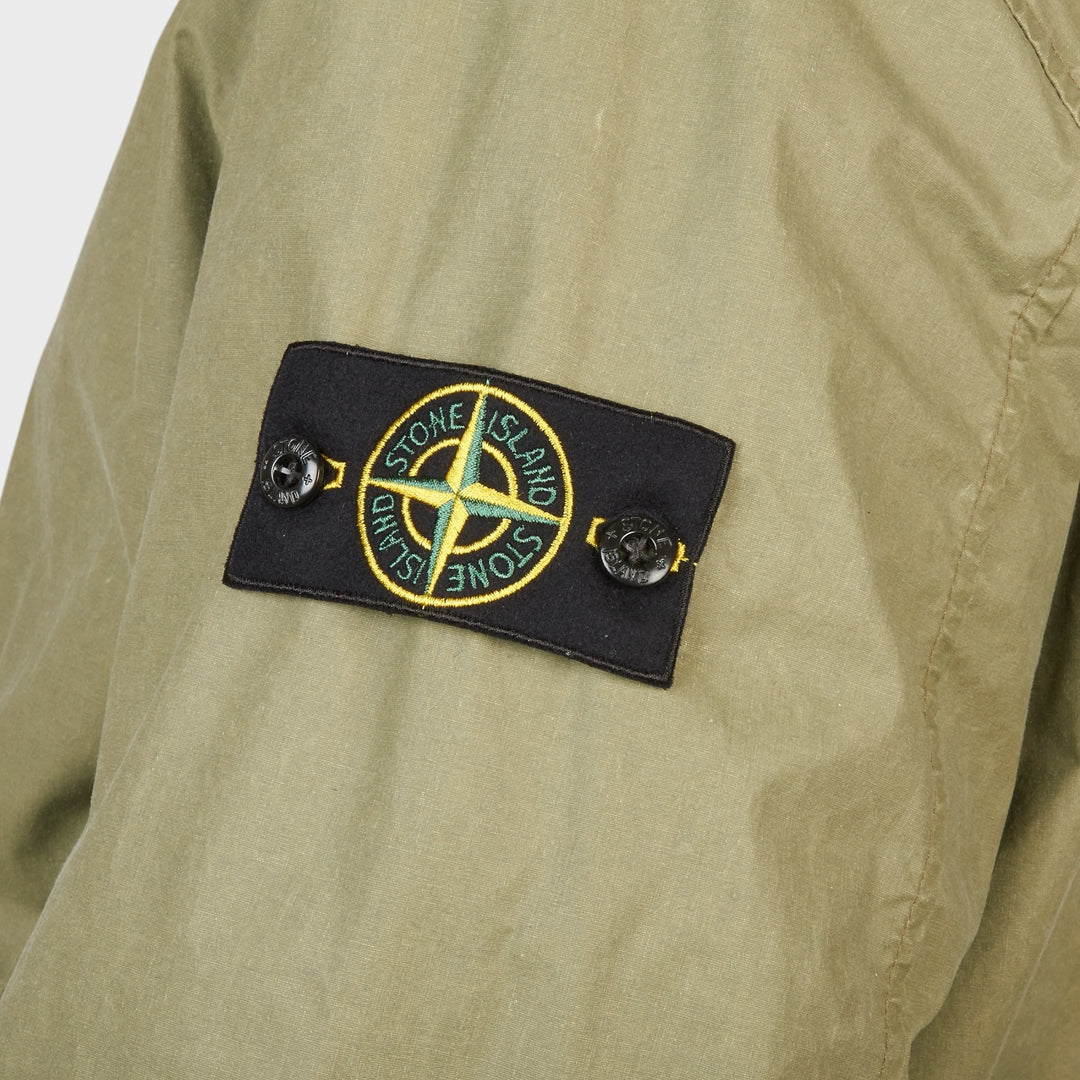 Stone Island Pigmented Wax Coach Jacket I Grøn