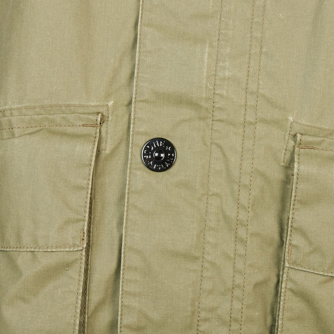 Stone Island Pigmented Wax Coach Jacket I Grøn