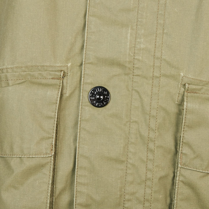 Stone Island Pigmented Wax Coach Jacket I Grøn