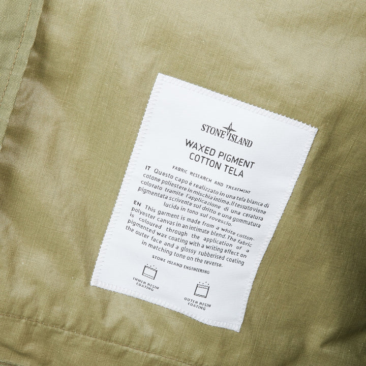 Stone Island Pigmented Wax Coach Jacket I Grøn