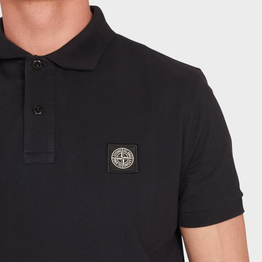 Stone Island Patch Logo Polo In Navy