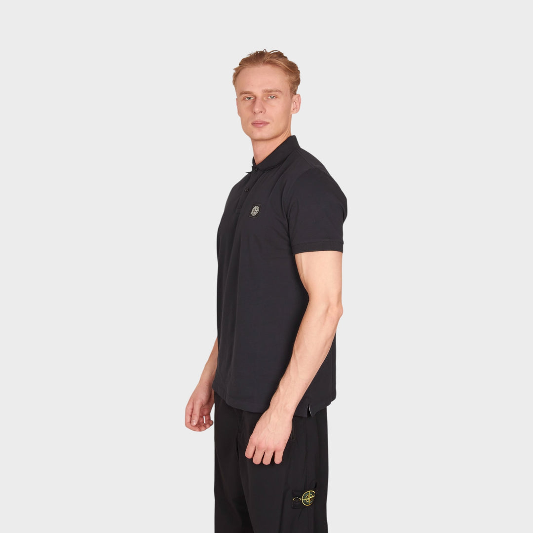 Stone Island Patch Logo Polo In Navy