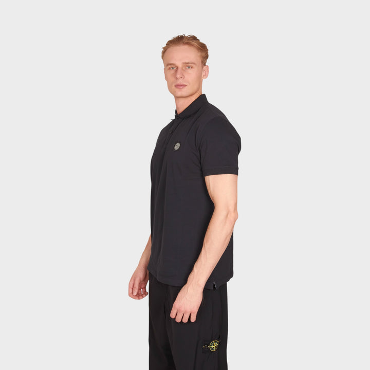 Stone Island Patch Logo Polo In Navy