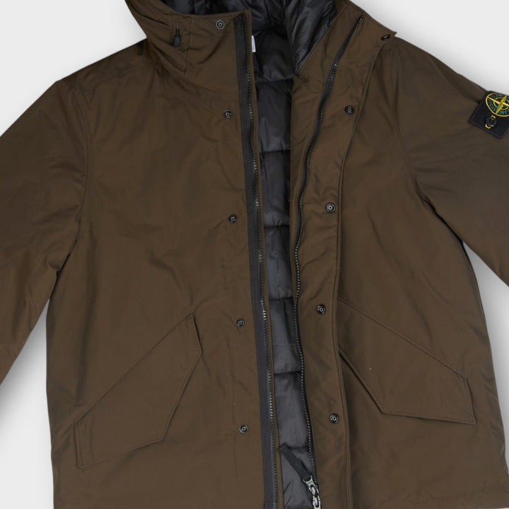 Stone Island Micro Twill Hooded Jakke I Coal Grey