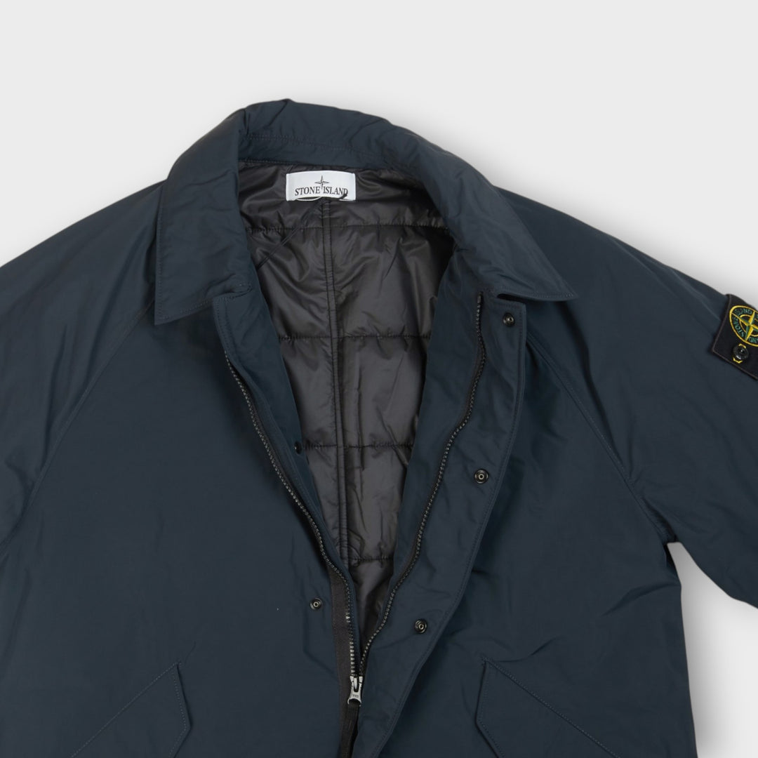 Stone Island Micro Reps Long Jacket I Navy