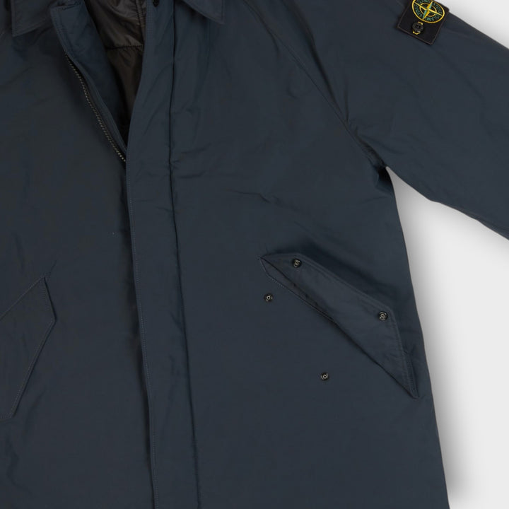 Stone Island Micro Reps Long Jacket I Navy