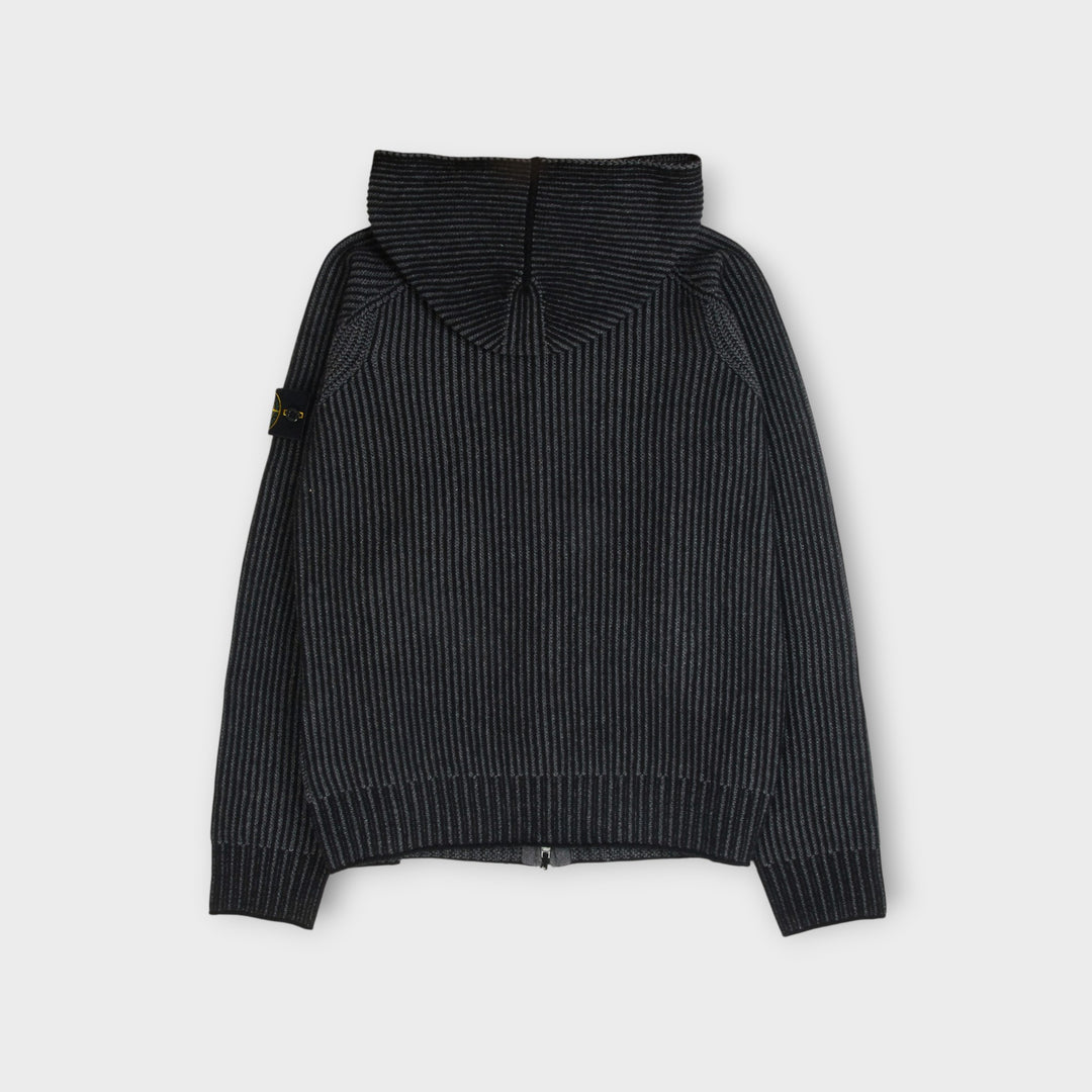 Stone Island Two-Tone Vanise Cashmere Zip Hoodie I Sort