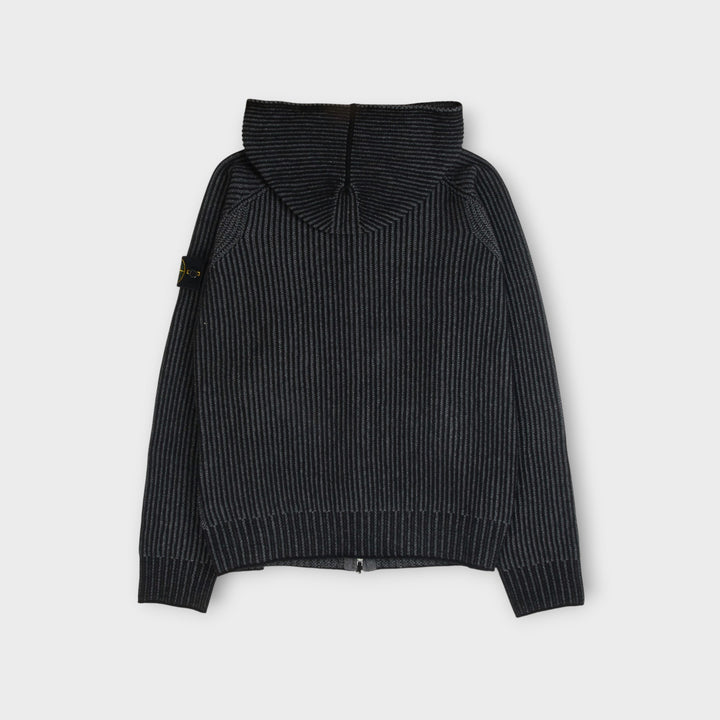 Stone Island Two-Tone Vanise Cashmere Zip Hoodie I Sort