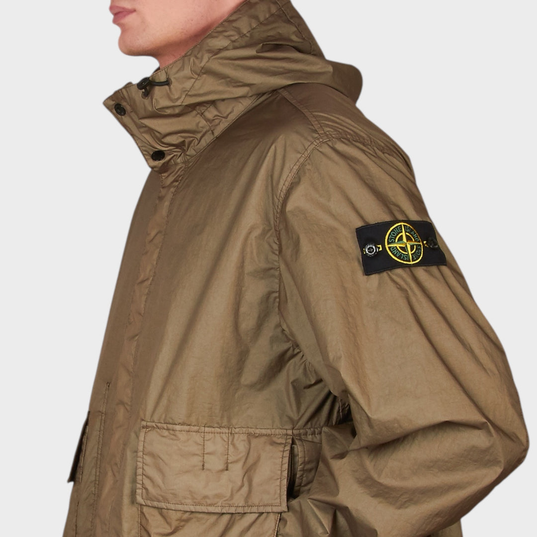 Stone Island Membrana 3L TC Long Hooded Coat I Military Green