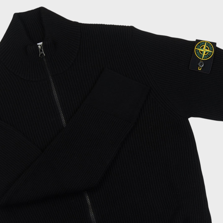 Stone Island Full Rib Zip-Up Jumper I Sort