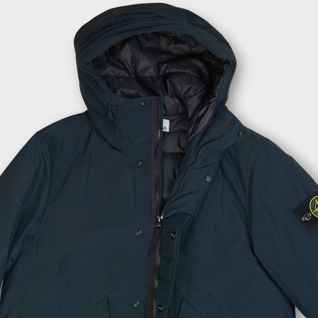 Stone Island Micro Twill Hooded Jakke I Navy