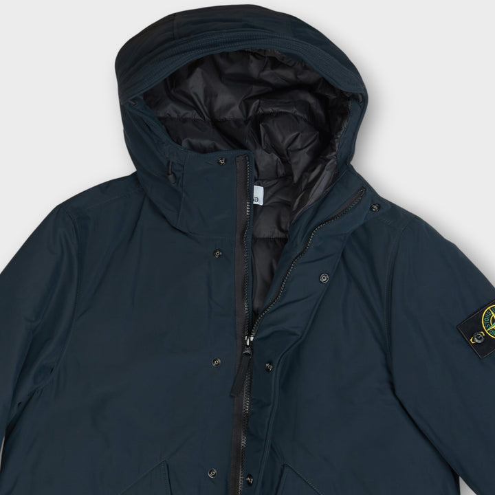 Stone Island Micro Twill Hooded Jakke I Navy