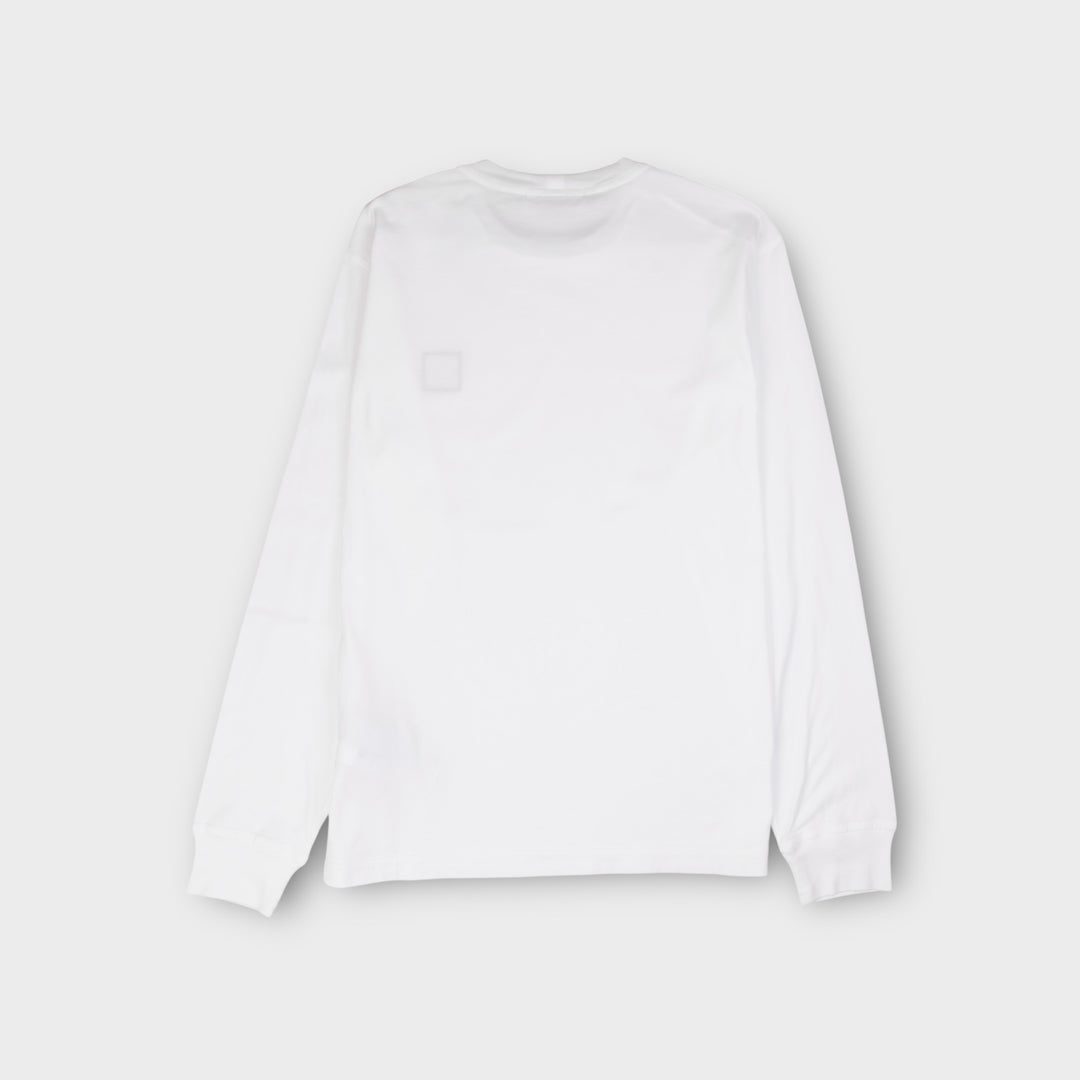 Stone Island Compass Patch Jersey Langærmet I Hvid