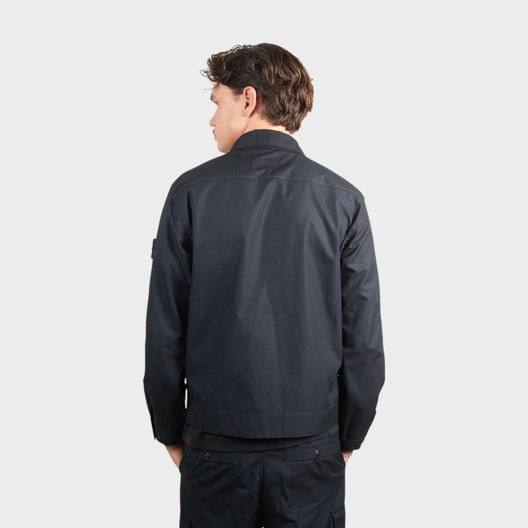 Stone Island Ghost Cotton Canvas Zip Overshirt I Sort