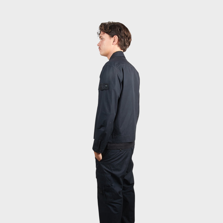 Stone Island Ghost Cotton Canvas Zip Overshirt I Sort
