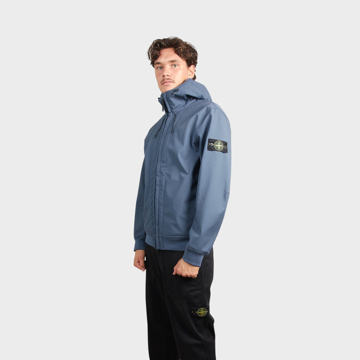 Stone Island Soft Shell-R E.Dye Technology Jakke I Blue