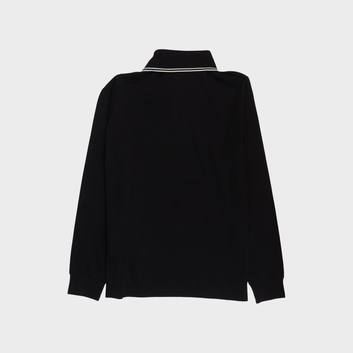 Stone Island Compass Patch Slim-Fit Longsleeve Polo I Sort