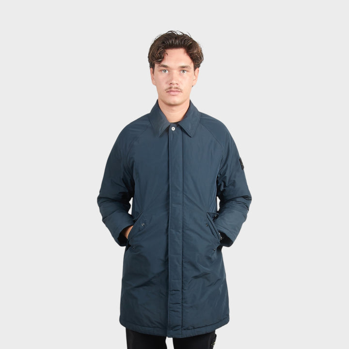 Stone Island Micro Reps Long Jacket I Navy