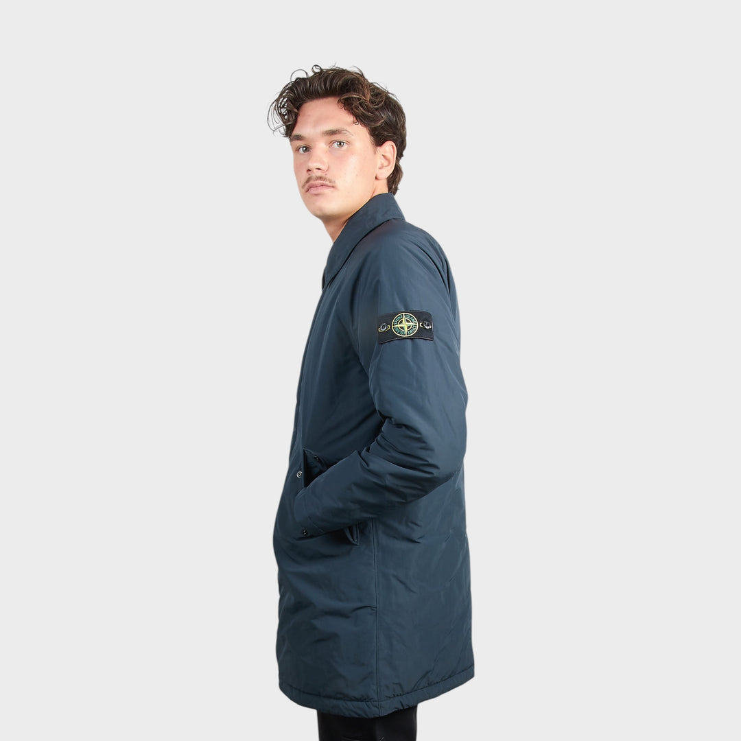 Stone Island Micro Reps Long Jacket I Navy