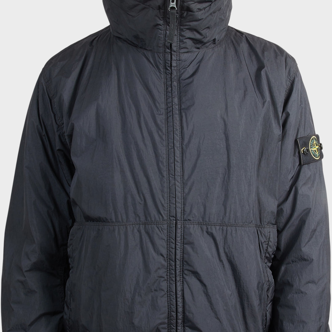 Stone Island Crinkle Reps Nylon Hooded Jakke I Navy